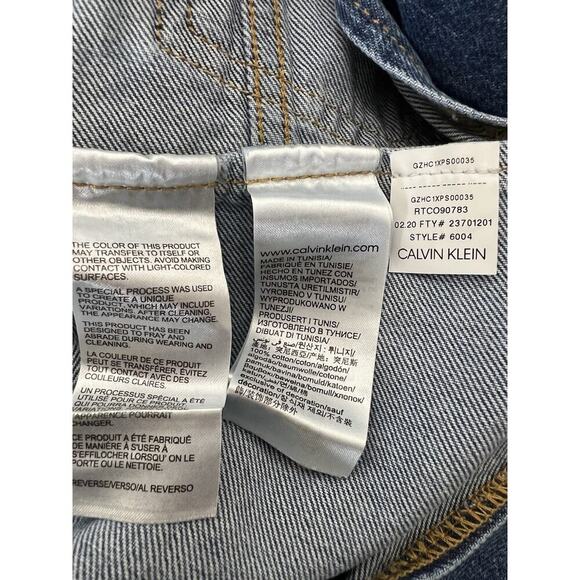 Calvin Klein 90s Denim Jacket Varsity College University Jeans Blouson Bomber S - Picture 8 of 11